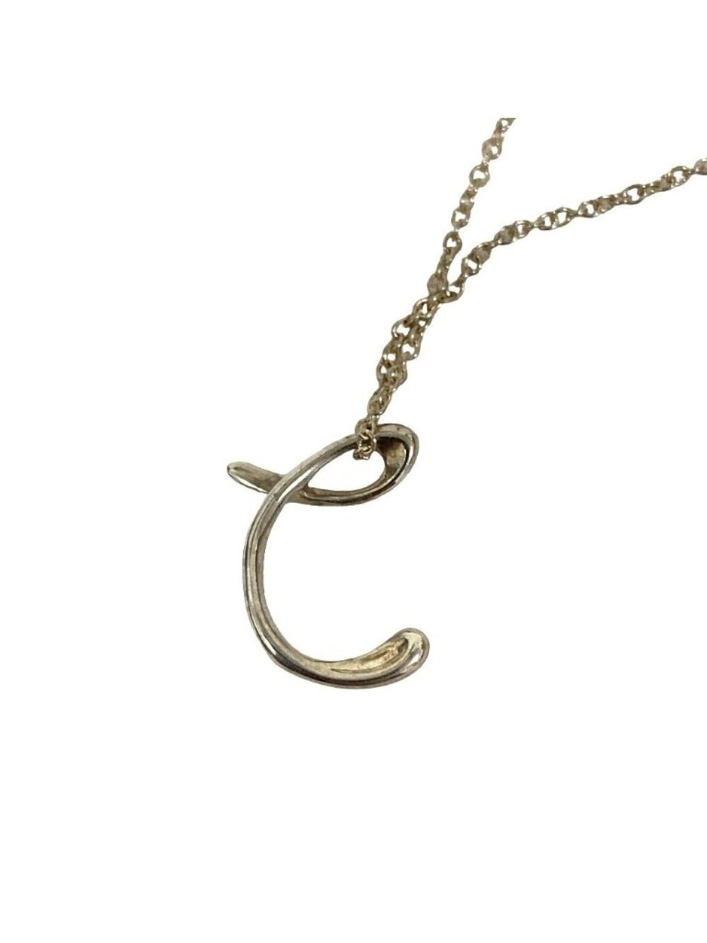 Tiffany & Co Elsa Peretti Letter C Necklace 925 Sterling Silver